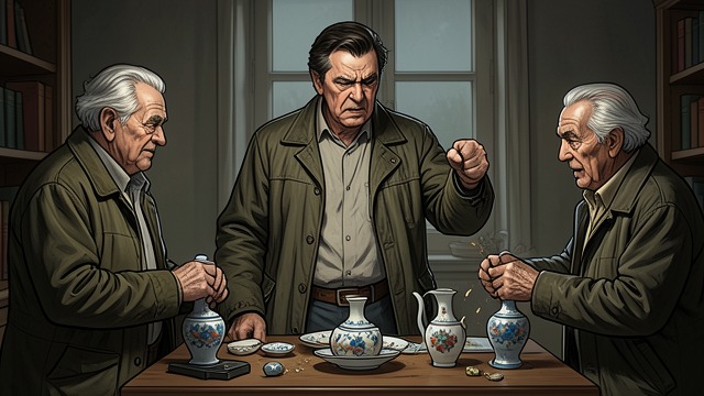 The Extortionist Leaves from "A Man in Full". The Extortionist Leaves Intervention Conrad confronts the man destroying the Gardners’ porcelain figures and uses prison language to bluff him into leaving.