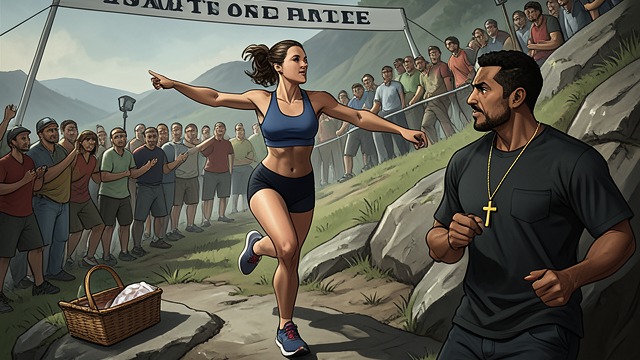 The Birthday Gift from "Man on Fire". A Gift with Meaning A race and a picnic Pinta wins the hundred-meter race after practicing with Creasy.