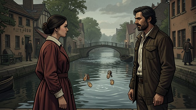 The Earring Lost to Water from "Midwinter Break". A Bond Released Discarding the token Stella drops both earrings into the canal because they now hold shame as well as their original meaning.