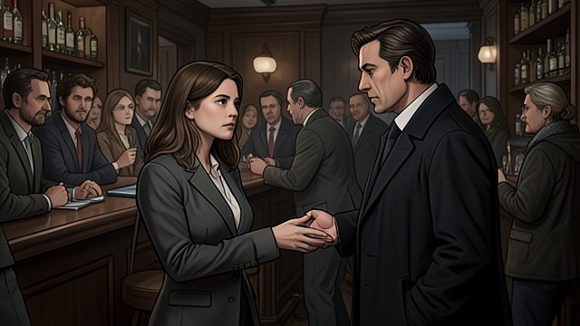 The Stranger at the Bar from "Midwinter Break". A Misunderstood Approach Stella alone in the crowd While Gerry orders drinks, an American man tries to speak to Stella in the noisy bar.