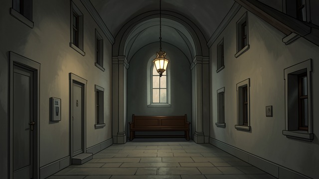 A Church Behind Houses from "Midwinter Break". Hidden Worship A concealed church Stella and Gerry enter a Catholic church camouflaged within a row of houses.