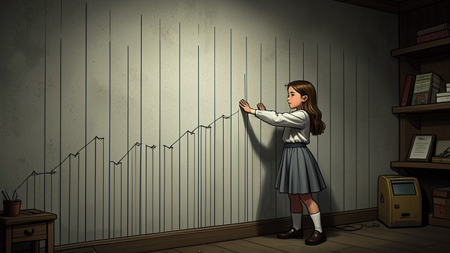 Anne Frank’s Growing Years from "Midwinter Break". Evidence of a Childhood Marks on wallpaper The marks recording the Frank children’s height bring Stella’s own parenting memories into the historical house.