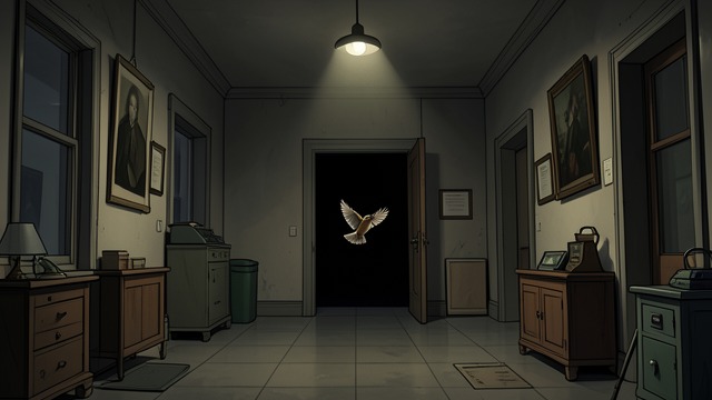 The Sparrow’s Brief Flight from "Midwinter Break". A Life in a Hall An image of existence Stella describes the old image of a sparrow flying through a hall: briefly inside warmth, food, and light, then gone…