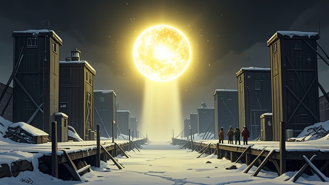 The Morning Star from "Midwinter Break". Looking Beyond the Terminal A light mistaken for a plane Gerry and Stella watch a bright light near the docks and initially think a plane is approaching.