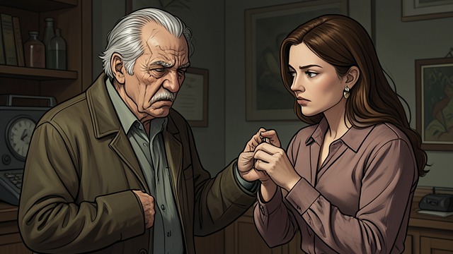 The Accusation in Silence from "Midwinter Break". Being Misread A visitor’s judgment An elderly man sees Stella retrieving her earring and believes she is stealing from the memorial.