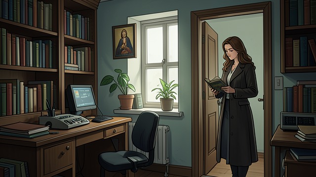 The Courtyard’s Residents from "Midwinter Break". A Community Reinterpreted Kathleen’s home Kathleen invites Stella into her narrow, high apartment, where books, tools, prayer images, and flowers reveal a…