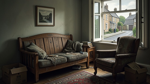 Arrival in Scotland from "Midwinter Break". A New Home Furniture and neighbors The family’s tired furniture arrives at a new place in Scotland, briefly exposed to neighbors through open doors and…