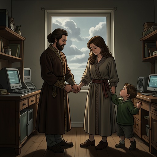 A Mother, Son, and Distant Grandchild from "Midwinter Break". This flow traces Stella’s and Gerry’s family attachments to Michael and Toby, whose distance sharpens the couple’s sense of aging and loss.