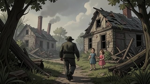 The Estate’s Ruins from "A Gentleman in Moscow". A Changed Homecoming What Remains The Count reaches the burned remains of Idlehour, where only two tilting chimneys stand.