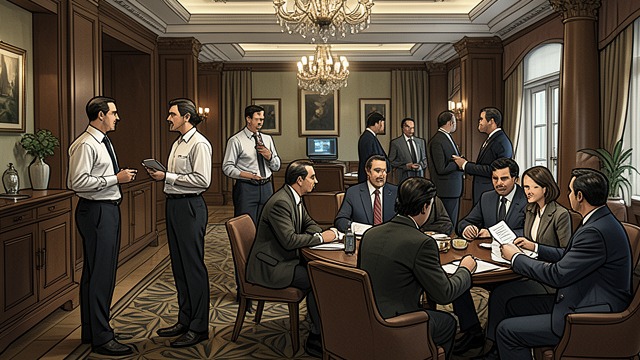 The Hotel as a Social Crossroads from "A Gentleman in Moscow". People Meet by Chance Public Rooms The lobby, Piazza, Shalyapin, and Boyarsky bring together officials, workers, artists, correspondents, and travelers.