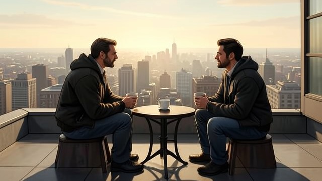 Coffee on the Roof from "A Gentleman in Moscow". A Pause with Abram Shared Coffee Count Alexander Ilyich Rostov joins Abram on the roof for freshly ground coffee and honey.