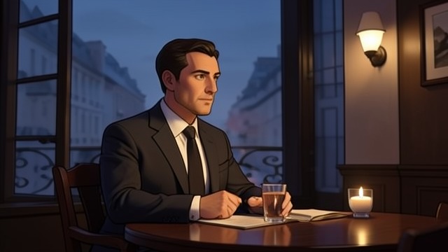 A Final Glass from "A Gentleman in Moscow". The Last Ordinary Evening Familiar Places On the day he leaves, the Count eats in the Boyarsky, visits the Shalyapin, and speaks with hotel staff.