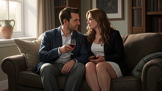 Chocolate and Quiet from "The Negotiation". A Gentle Morning Ritual After sex, Emily Wade and Jackson Caine share wine and chocolate, joke about how to taste them, and spend the night together.