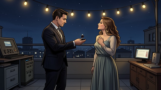 The Proposal from "The Negotiation". Carter Asks Moment Carter proposes to Jules Caine during a rooftop dinner. She does not answer immediately, instead asking for time to think.