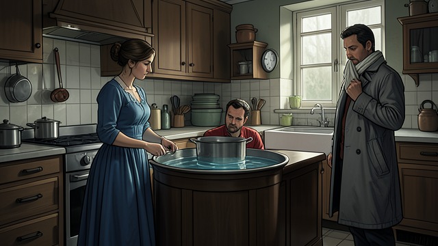 The Lover Hidden in the Vat from "The Decameron". The Lover Hidden in the Vat A sudden problem Peronella is with Giannello when her husband returns.