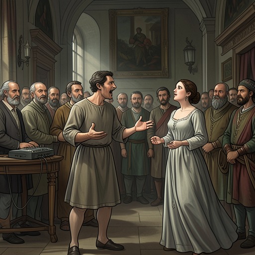 Wit as a Means of Survival from "The Decameron". This flow traces how quick speech and practical intelligence repeatedly prevent shame, injury, or loss.