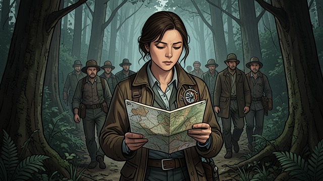 Calamity Jane Finds the Trail from "Happiness for Beginners". Calamity Jane Finds the Trail A group loses direction During the Solo, Mason leads Helen, Jake, and Dosie off the marked route.