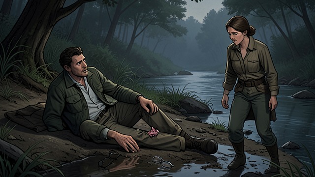 The Glasses on the Creek Bank from "Happiness for Beginners". The Glasses on the Creek Bank A moment of panic Jake falls near the stream and loses his glasses, leaving him unable to see clearly in the fading light.
