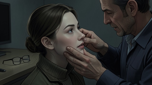 Finding Helen by Touch from "Happiness for Beginners". Finding Helen by Touch An altered way of seeing Helen takes Jake’s hands and guides them over her face.