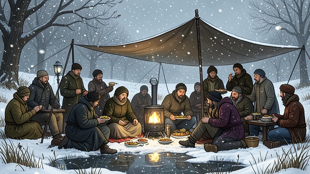 A Snowfall on the Solstice from "Happiness for Beginners". A Snowfall on the Solstice Weather changes the scene Snow begins falling at Painted Meadow during the summer-solstice party.