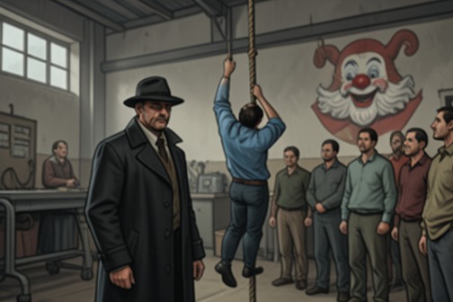 The attempted execution and rescue inside the Baypen factory from "Clown in a Cornfield". The attempted execution and rescue inside the Baypen factory is the confrontation in which Sheriff Dunne’s plan to restore Kettle Springs becomes a threat to…