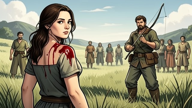 Protection in the Field from "Clown in a Cornfield". Protection in the Field A life-saving choice Quinn tackles Janet to prevent a crossbow bolt from striking her.