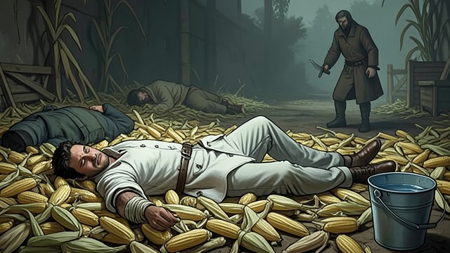 A Doctor Among Captives from "Clown in a Cornfield". A Doctor Among Captives A makeshift cell Glenn wakes buried in rotting corn beside the corpse of Dr. Weller.