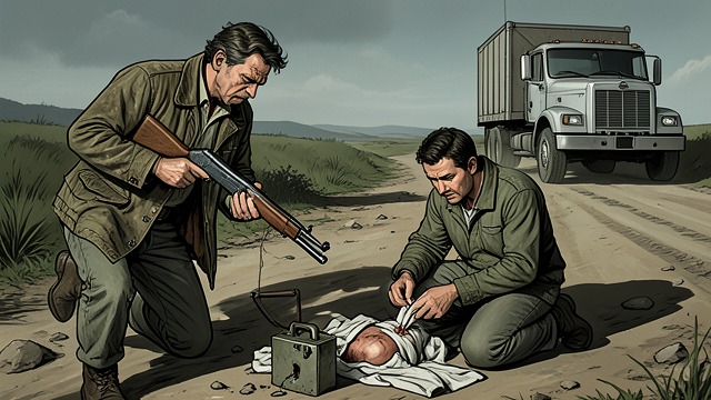 A Hunter’s Skills from "Clown in a Cornfield". A Hunter’s Skills Prepared for danger Rust retrieves firearms he had secured in his vehicle and uses his hunting experience to help Quinn treat Janet’s injury.