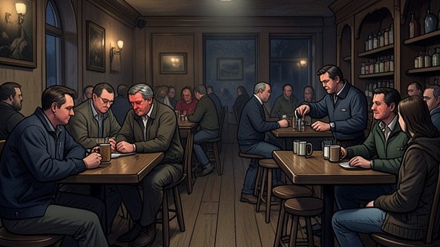 The tavern’s ordinary intoxication from "Der goldene Handschuh". The tavern’s ordinary intoxication Drinking as social routine At The Golden Glove Tavern, drinking structures the day as much as work or sleep does.