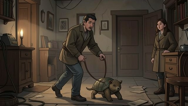 Lettuce on a Lead from "The Salt Path". Lettuce on a Lead An impossible sight appears Near the end of the journey, Ray and Moth encounter a man taking his tortoise, Lettuce, for a walk on a lead.
