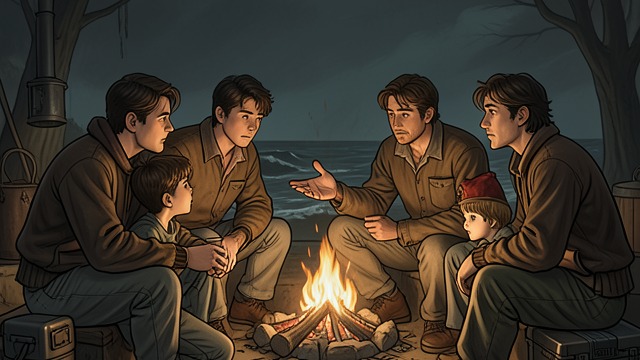 Stories Shared at the Camp from "The Salt Path". Stories Shared at the Camp Experience finds listeners At the surf camp, Ray and Moth tell the young residents about losing their home and walking with Moth’s…