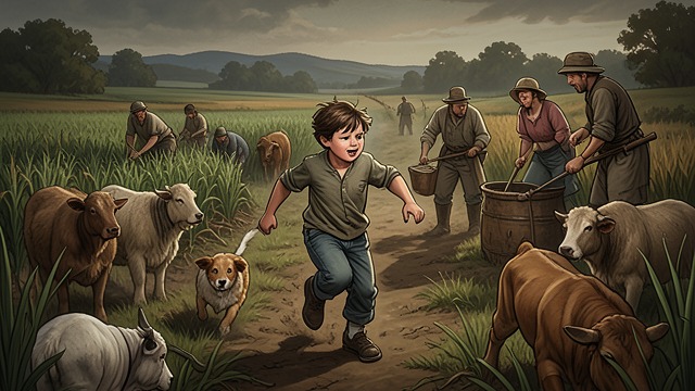 Children Raised at the Farm from "The Salt Path". Children Raised at the Farm A childhood shaped by place Ray and Moth raise Tom and Rowan amid fields, animals, work, and freedom to explore.