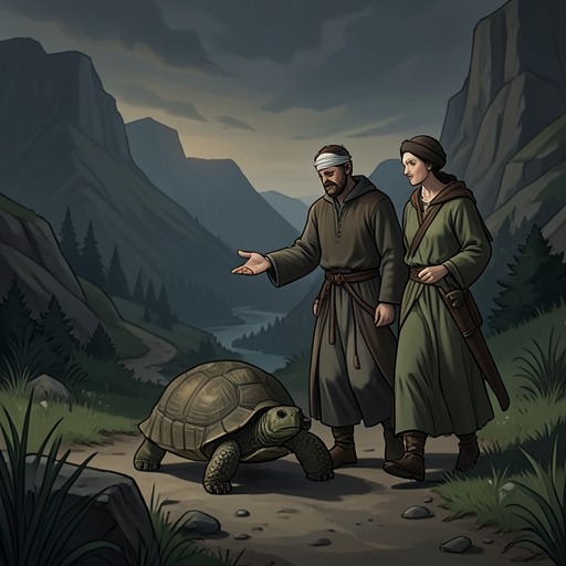 The Prophecy of the Tortoise from "The Salt Path". A blind traveler’s prediction that the couple will walk with a tortoise becomes a recurring mystery, fulfilled unexpectedly near the end of their long journey.