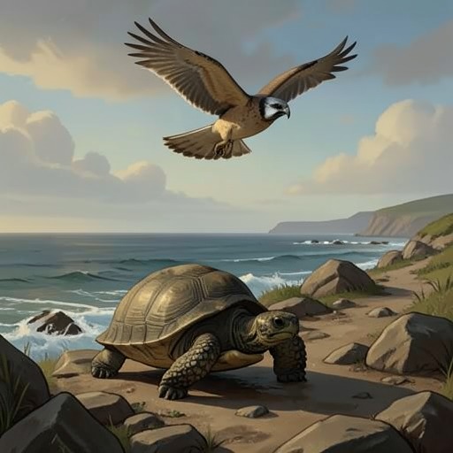 The Tortoise and the Peregrine from "The Salt Path". Two recurring encounters—a predicted tortoise and a returning peregrine—give the walkers a playful language for chance, memory, and the feeling that the coast…