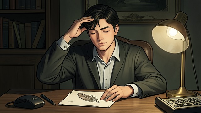 Unique Design from "The Secret". Constructing a Sign Specific Image A young man imagines a feather with distinctive markings.