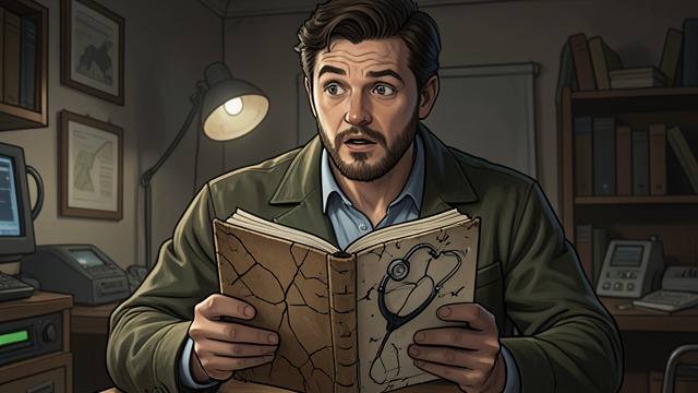 The Small Objects from "Dr. Death". Looking Where Others Looked A False Book Found Alex notices that a Beowulf volume is hollow and contains a broken toy stethoscope.