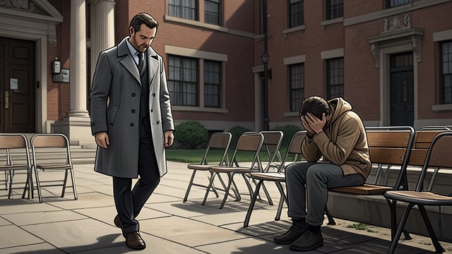 Found Beneath a Tree from "Dr. Death". Silence at Stanford A Disturbing Withdrawal Richard finds Eric sitting alone on campus after he vanishes from his dorm.