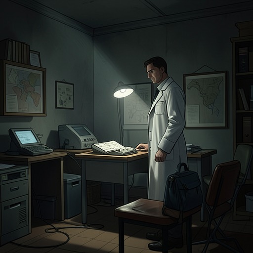 The Manor of Hidden Evidence from "Dr. Death". This flow traces how Mate's apartment and doctor's bag reveal that his killer meant to inherit his role.