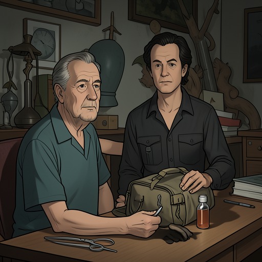 The Witnesses' Discovery from "Dr. Death". This flow follows the staged discovery that lets Burke participate in his crimes while appearing to be a helpful bystander.