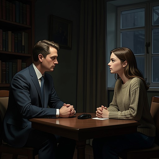 Alex and Stacy's Therapeutic Bond from "Dr. Death". This flow traces the trust and ethical strain between Alex and the young woman he counsels.