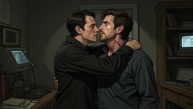 The Beating from "Jacob's Ladder". The Beating Violence escalates Sander grabs Yasha by the throat and strikes him after Yasha reacts instinctively.