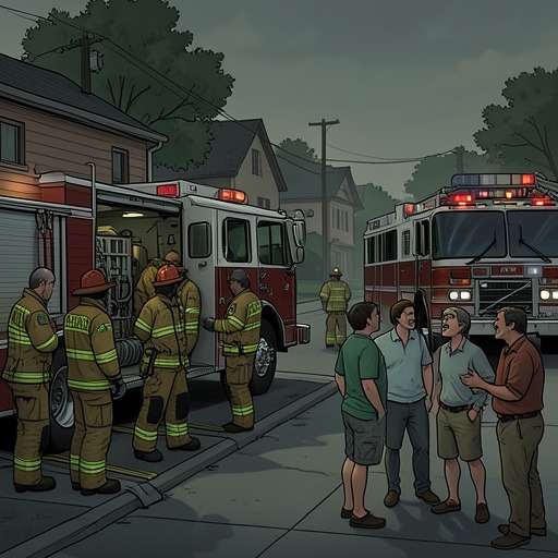 The Firehouse and Town Life from "Jacob's Ladder". The fire and emergency services community gives Yasha a glimpse of shared purpose, ordinary friendship, and dependable care.