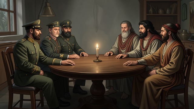 Mediation Through Trust from "Watchmen". Mediation Through Trust A Shared Table Sittas brings Clanthas, Altai, Emil Vorgens, and other leaders into one room.