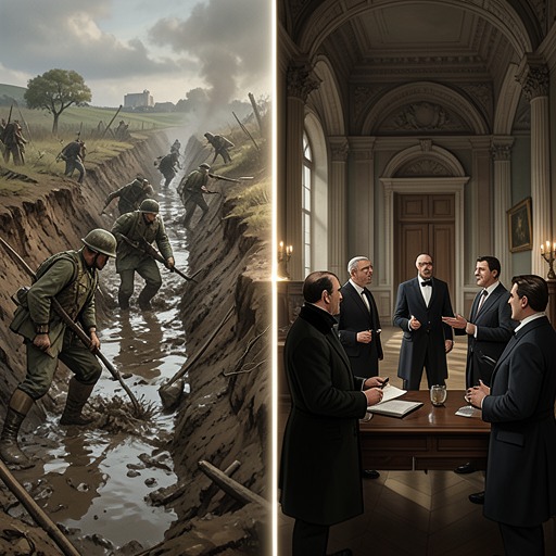 The Two Worlds of War from "Watchmen". This flow contrasts the planetary colonial conflict of Shinar with the interstellar political crisis around Kerak and Acquatainia.