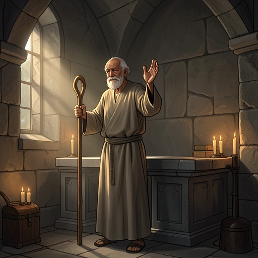 Sittas and the Sanctuary from "Watchmen". This flow traces Sittas’s rise from village priest to moral mediator whose authority depends on protecting human life across enemy lines.