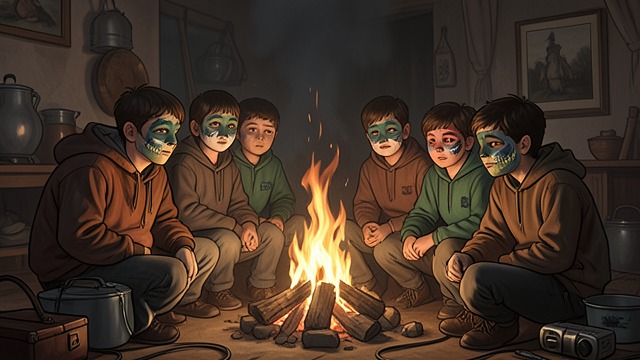 A Tribe Takes Shape from "Lord of the Flies". Painted Allegiance Jack Merridew gathers former choir members and other boys into a hunting tribe marked by paint and ritual.