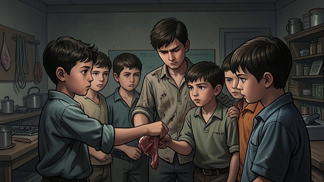 A Warning to Ralph from "Lord of the Flies". Help Given in Secret Sam and Eric warn Ralph that Jack Merridew's tribe intends to hunt him and secretly give him meat.