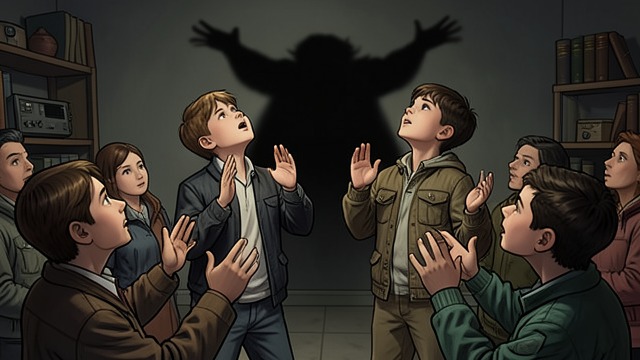 The Beast Report from "Lord of the Flies". Fear Recounted in Unison Sam and Eric describe the moving figure as a beast and repeat each other's details before the assembly.
