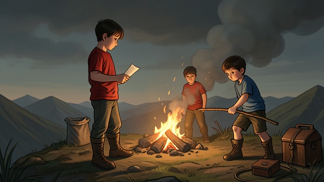 Smoke Proposed from "Lord of the Flies". A Signal for Ships Ralph explains that smoke from a mountain fire could alert a passing ship to the boys' presence.