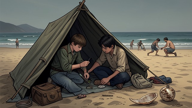 The Work of Order from "Lord of the Flies". A Chief Cannot Make Them Work Ralph builds shelters with Simon and grows frustrated as most boys drift away to play or hunt.